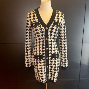 Endless Rose Black and White Houndstooth Dress